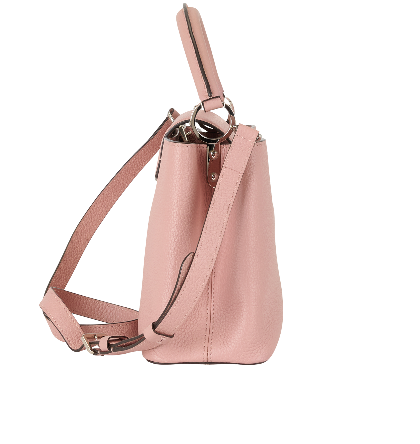 Capucines, &pound;2,100, Handbags, Pink, Leather, Side view